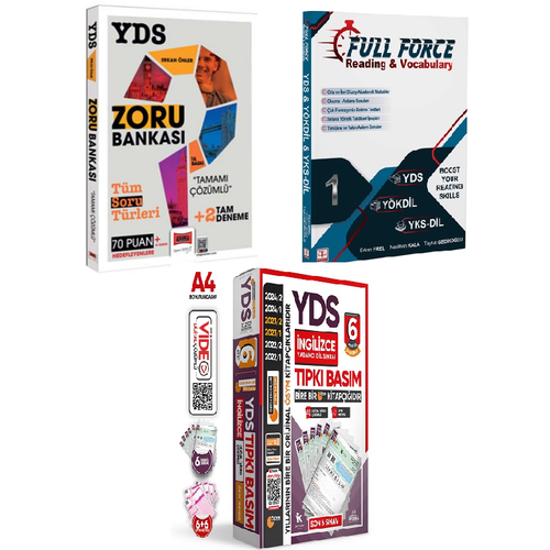 nformal Yaynlar YDS Son 6 Snav km Sorular+Yarg Yaynlar  YDS Tamam zml Zoru Bankas +2 Deneme laveli+Tercih Yaynlar Full Force Reading&Vocabulary (3L Set)