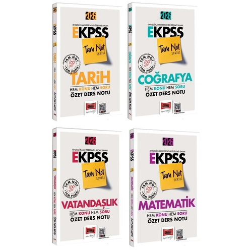 Yarg� Yay�nlar� 2026 EKPSS Tarih + Co�rafya + Vatanda�l�k + T�rk�e Hem Konu Hem Soru �zet Ders Notu Tam Not Serisi 4 l� Set