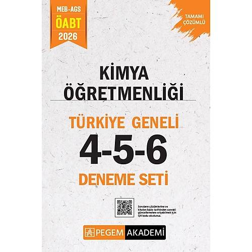 Pegem 2026 �ABT MEB-AGS Kimya ��retmenli�i T�rkiye Geneli 3 Deneme (7-8-9) Pegem Akademi Yay�nlar�