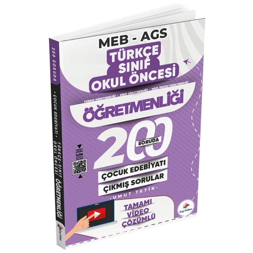 Dizgi Kitap �ABT MEB-AGS T�rk�e, S�n�f, Okul �ncesi 200 Soruda �ocuk Edebiyat� ��km�� Sorular ��z�ml� - Umut Tetik Dizgi Kitap Yay�nlar�