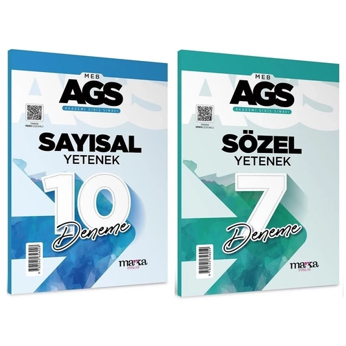Marka Yaynlar 2025 MEB-AGS Saysal + Szel Yetenek 17 Deneme 2 li Set