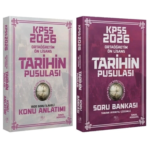 CBA Yay�nlar� 2026 KPSS Lise Orta��retim �n Lisans Tarihin Pusulas� Konu + Soru Bankas� 2 li Set - �smail Ad�g�zel CBA Yay�nlar�
