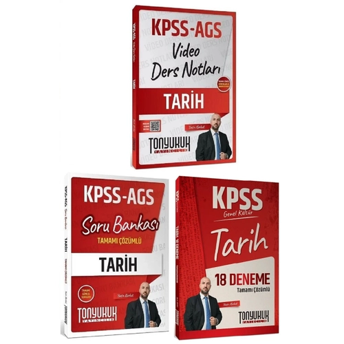 Tonyukuk 2026 KPSS Tarih Video Ders Notlar� + Soru Bankas� + 18 Deneme 3 l� Set - Yasin Korkut Tonyukuk Yay�nc�l�k