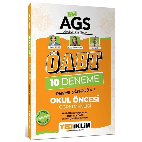 Yediiklim 2026 ABT MEB-AGS Okul ncesi retmenlii 10 Deneme zml - Blent Tank, Can Kni Yediiklim Yaynlar