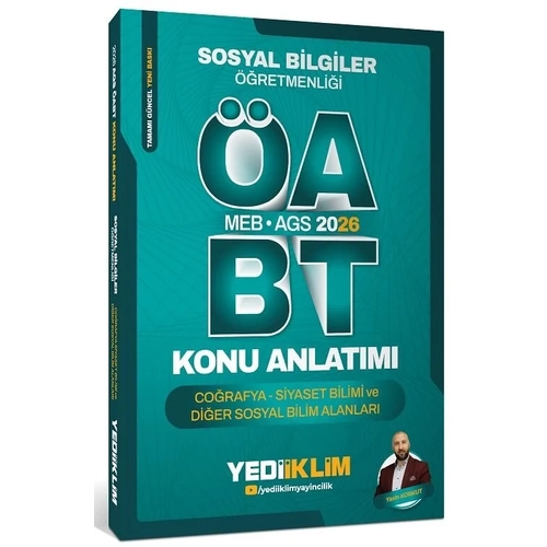 Yediiklim 2026 ABT MEB-AGS Sosyal Bilgiler retmenlii Corafya - Siyaset Bilimi ve Dier Sosyal Bilim Alanlar Konu Anlatm - Yasin Korkut Yediiklim Yaynlar