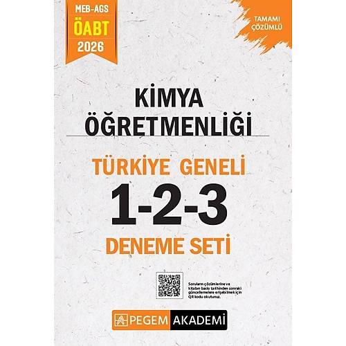 Pegem 2026 �ABT MEB-AGS Kimya ��retmenli�i T�rkiye Geneli 3 Deneme ��z�ml� (1-2-3) Pegem Akademi Yay�nlar�