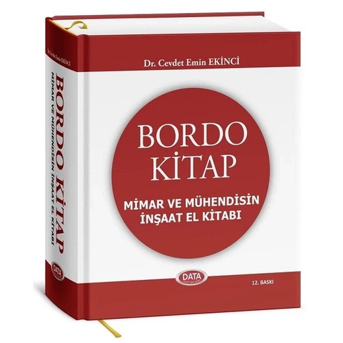 Data Yaynlar 2024-2025 Bordo Kitap Mimar ve Mhendisin naat El Kitab Cevdet Emin Ekinci