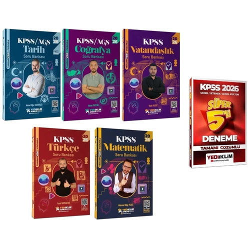 Yediiklim 2026 KPSS Genel Yetenek Genel K�lt�r At�lye Soru Bankas� + 5 Deneme 6 l� Set Yediiklim Yay�nlar�