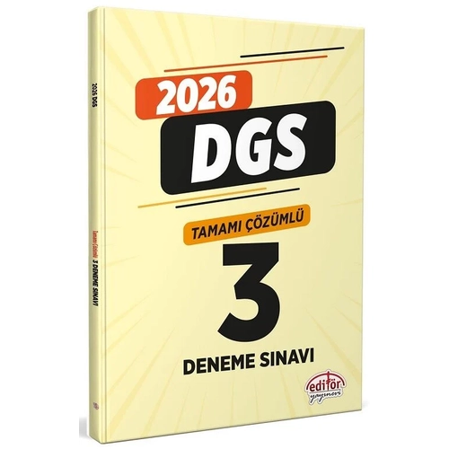 Edit�r 2026 DGS 3 Deneme ��z�ml� Edit�r Yay�nlar�