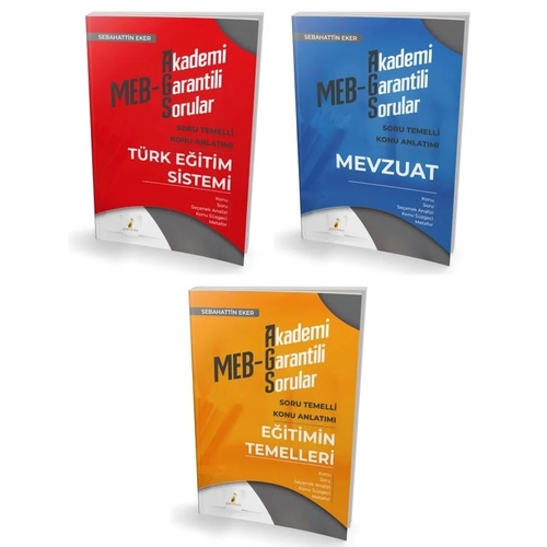 Pelikan Yaynlar MEB-AGS Eitimin Temelleri+Mevzuat+Trk Eitim Sistemi Soru Temelli Konu Anlatm 3 l Set - Sebahattin Eker