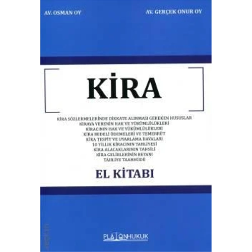 Platon Hukuk Yaynevi Kira El Kitab (Osman Oy)Gerek Onur Oy