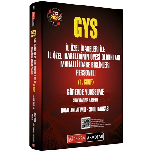 Pegem 2026 GYS �l �zel �dareleri ile �l �zel �darelerinin �yesi Olduklar� Mahalli �dare Birlikleri Personeli 1. Grup Konu Anlat�ml� Soru Bankas� G�revde Y�kselme Pegem Akademi Yay�nlar�