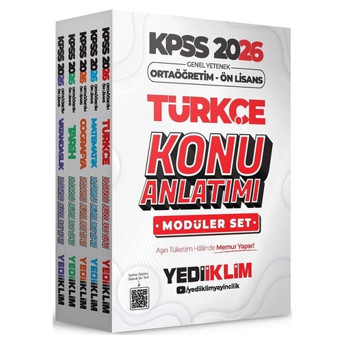 Yediiklim Yay�nlar� 2026 KPSS Lise Orta��retim �n Lisans Konu Anlat�ml� Mod�ler Set