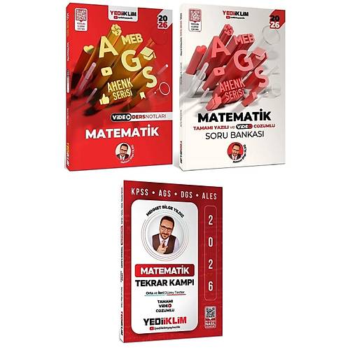 Yediiklim 2026 MEB-AGS Say�sal Yetenek-Matematik Video Ders Notlar� + Soru Bankas� + Tekrar Kamp� 3 l� Set Ahenk Serisi - Mehmet Bilge Y�ld�z Yediiklim Yay�nlar�