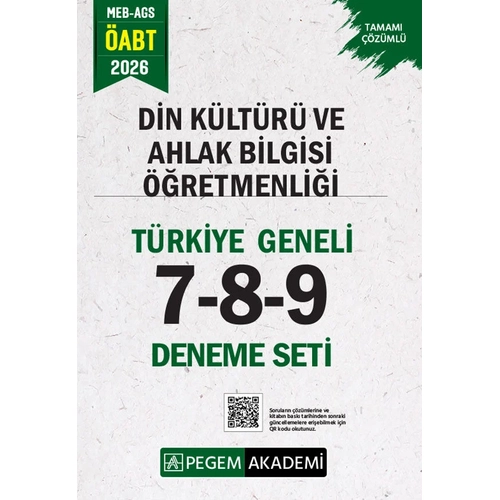 Pegem 2026 �ABT MEB-AGS Din K�lt�r� ve Ahlak Bilgisi ��retmenli�i T�rkiye Geneli 3 Deneme (7-8-9) Pegem Akademi Yay�nlar�