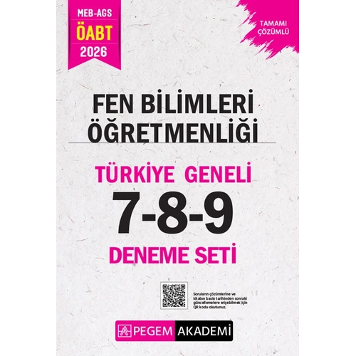 Pegem 2026 �ABT MEB-AGS Fen Bilimleri ��retmenli�i T�rkiye Geneli 3 Deneme (7-8-9 )Pegem Akademi Yay�nlar�