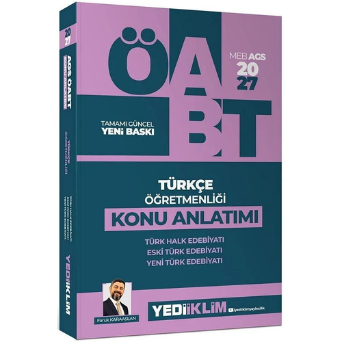 Yediiklim 2027 �ABT MEB-AGS T�rk�e ��retmenli�i T�rk Halk, Yeni T�rk, Eski T�rk Edebiyat� Konu Anlat�m� - Faruk Karaaslan Yediiklim Yay�nlar�