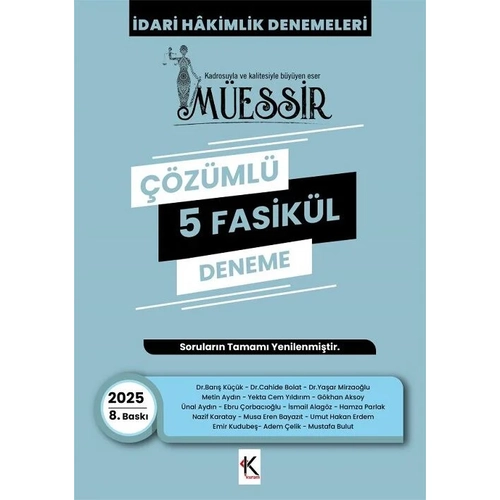 Temsil 2025 M�ESS�R �dari Hakimlik Fasik�l 5 Deneme ��z�ml� 8. Bask� Temsil Yay�nlar�