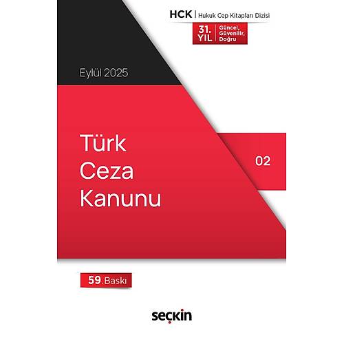 Sekin Yaynevi Trk Ceza Kanunu (Cep Kitab) Sekin Yaynclk 59. Bask, Eyll 2025