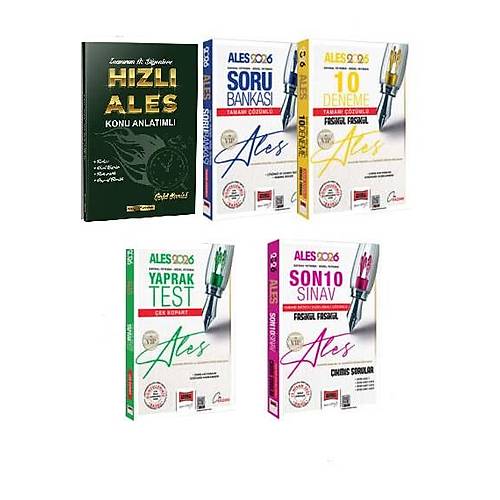 Yarg� Yay�nlar� 2026 ALES VIP Say�sal-S�zel Yetenek Konu - Soru - 10 Deneme - Yaprak Test - 10 S�nav ��km�� Sorular Seti (5 Kitap)