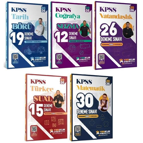 Yediiklim 2026 KPSS Genel Yetenek Genel K�lt�r 102 Deneme At�lye Serisi 5 li Set Yediiklim Yay�nlar�