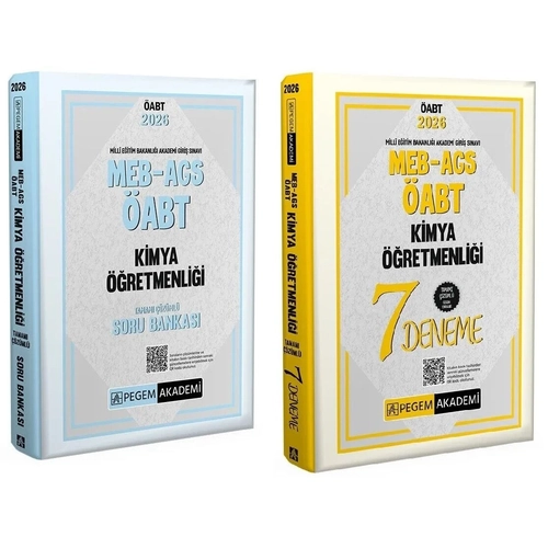 Pegem 2026 �ABT MEB-AGS Kimya ��retmenli�i Soru Bankas� + 7 Deneme 2 li Set Pegem Akademi Yay�nlar�