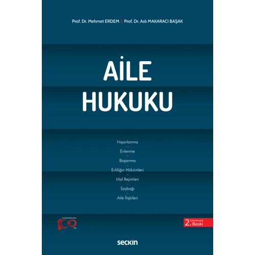 Sekin Yaynlar Aile Hukuku (Mehmet Erdem-Asl Makarac Baak) Mehmet Erdem