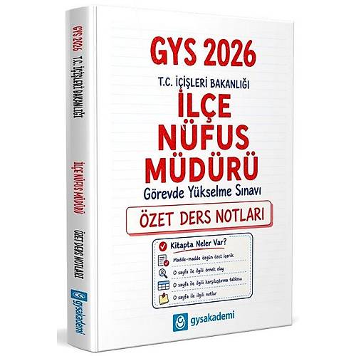 GYS Akademi 2026 GYS ��i�leri Bakanl��� �l�e N�fus M�d�r� �zet Ders Notlar� G�revde Y�kselme GYS Akademi
