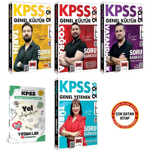 Yarg� 2026 KPSS Tarih + Co�rafya + Vatanda�l�k + T�rk�e Soru Bankas� 4 l� Set Yarg� Yay�nlar�+Yol Arkada��m Hediyeli)