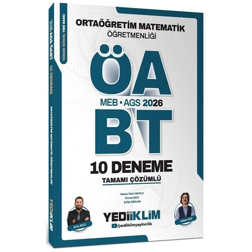 Yediiklim 2026 �ABT Lise Orta��retim Matematik ��retmenli�i 10 Deneme ��z�ml� - Enis Avc�, Hakan Efe Yediiklim Yay�nlar�