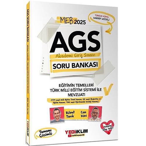 Yediiklim Yaynlar 2025 MEB AGS Eitimin Temelleri Trk Milli Eitim Sistemi ile Mevzuat Tamam zml Soru Bankas