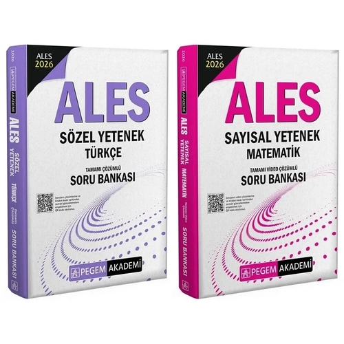 Pegem 2026 ALES T�rk�e S�zel Mant�k + Matematik Say�sal Mant�k Soru Bankas� 2 li Set Pegem Akademi Yay�nlar�