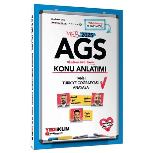 Yediiklim 2025 MEB AGS Tarih, Trkiye Corafyas, Anayasa Konu Anlatm - Ahmet Uur Karakuza Yediiklim Yaynlar