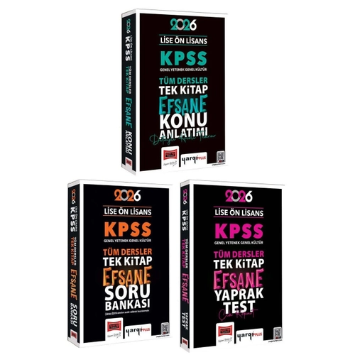 Yarg� Yay�nlar� 2026 KPSS Lise �n Lisans Efsane Konu + Soru Bankas� + Yaprak Test 3 l� Set