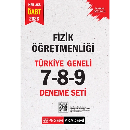 Pegem 2026 �ABT MEB-AGS Fizik ��retmenli�i T�rkiye Geneli 3 Deneme (7-8-9) Pegem Akademi Yay�nlar�