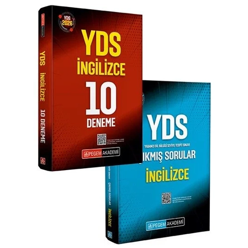 Pegem 2026 YDS �ngilizce 10 Deneme + ��km�� Sorular 2 li Set Pegem Akademi Yay�nlar�