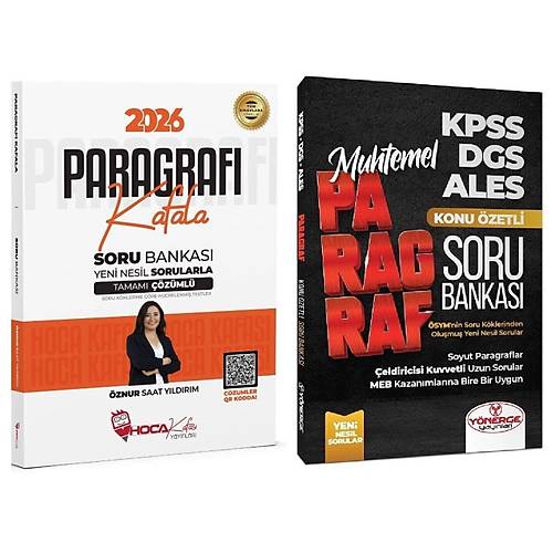 Hoca Kafas� + Y�nerge 2026 KPSS TYT ALES DGS Kafala + Muhtemel Paragraf Soru Bankas� 2 li Set - �znur Saat Y�ld�r�m Hoca Kafas� + Y�nerge Yay�nlar�