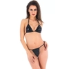 Siyah Deri Grnml Styen Ve G-string Takm Tm1118