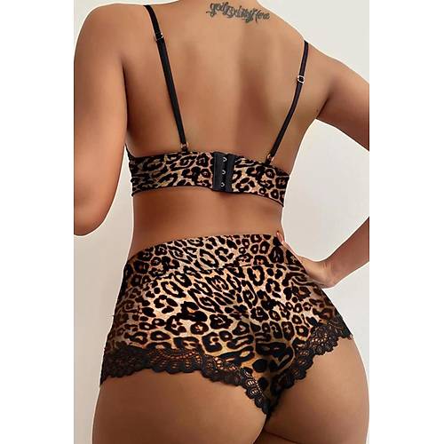 DuygumStore LeoparSeksi ok k Yksek Bel ortlu Takm 18501