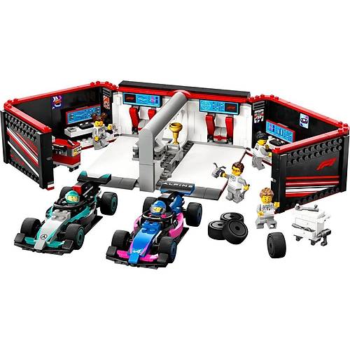 60444 Lego City F1 Garaj� ve Mercedes-AMG ve Alpine Arabalar� 678 par�a +7 ya�