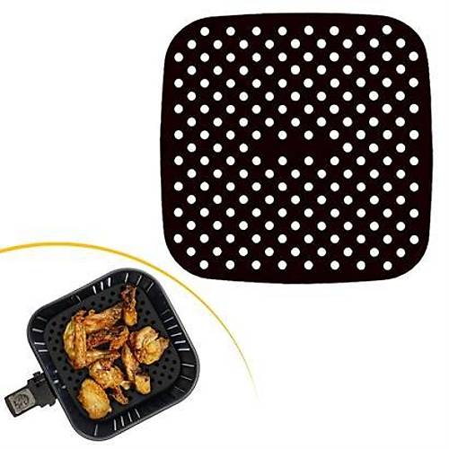 BUFFER Renkli Isya Dayankl Ykanlabilir Silikon Frn Ve Airfryer Kare Piirme Mat 21,5 Cm