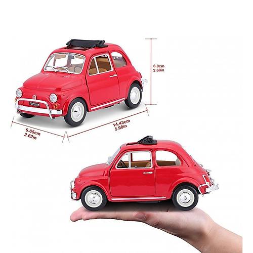 22099 Burago Fiat 500L 168 K�rm�z� 1:24 -Sunman