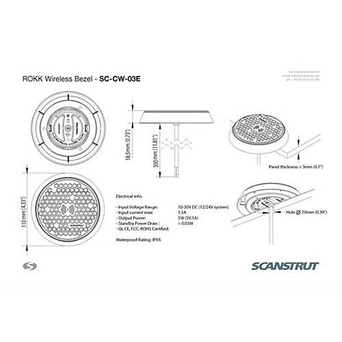 Rokk Wireless SC-CW-03F Kablosuz arj nitesi, yzeye montaj