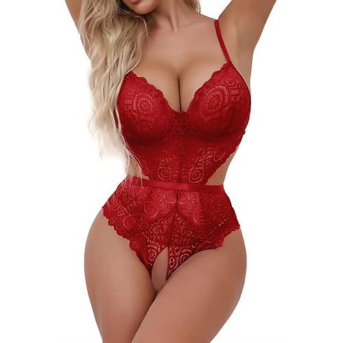 DuygumStore Krmz Dantelli zel Blgesi Ak Babydoll Gecelik15051