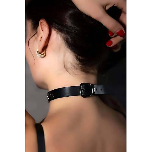 Perin Detayl k Deri Choker-Tasma - APFT778