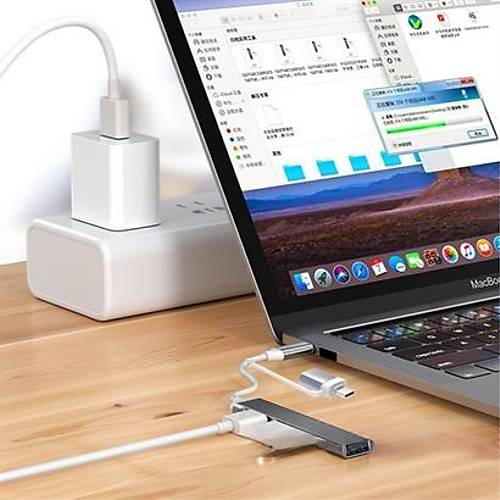 BUFFER 4 Port'lu Balant stasyonu Ultra nce USB Blc TYPE-C tipi oklu Arayz Adaptr Multi Usb oklayc