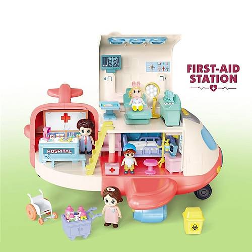 GB0513 Sesli Aksesuarl� A��l�p-Katlanabilir Hastane U�ak -Vardem Oyuncak