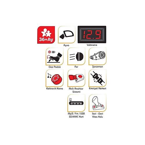 05 234 Fantastik 12V Uzaktan Kumandal� Ak�l� Araba Beyaz -Pilsan