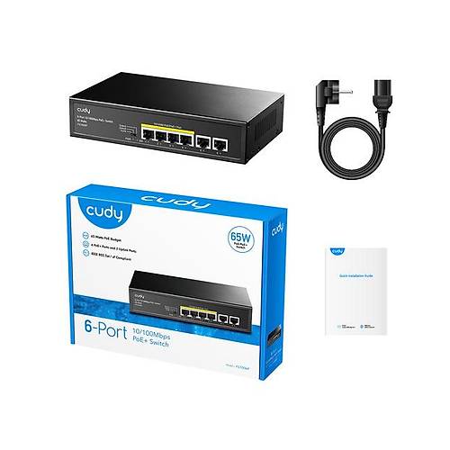 CUDY 6-Port 10/100M PoE+ Switch 60W