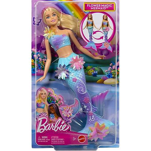 JDM72 Barbie B�y�l� �i�ekler Deniz K�z� - Flower Magic Mermaid